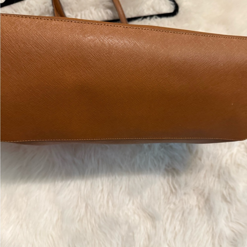 Michael Kors Tan Leather Tote with Gold Charm - Picture 5 of 7